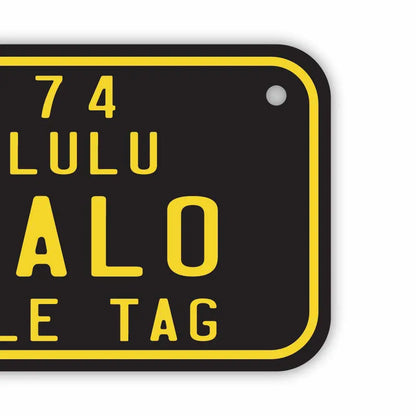 【小・自転車用】ハワイ自転車タグ・ブラック/オリジナルアメリカナンバープレート PL8HERO