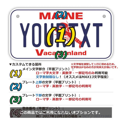 【小・自転車用】メイン/オリジナルアメリカナンバープレート PL8HERO