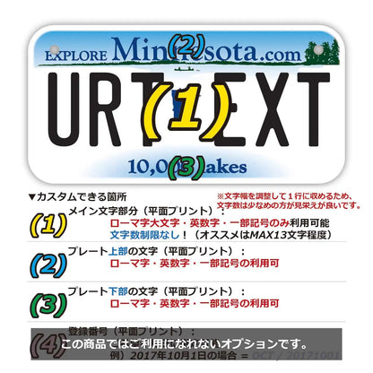 【小・自転車用】ミネソタ/オリジナルアメリカナンバープレート PL8HERO