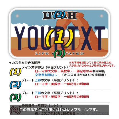 【小・自転車用】ユタ/オリジナルアメリカナンバープレート PL8HERO