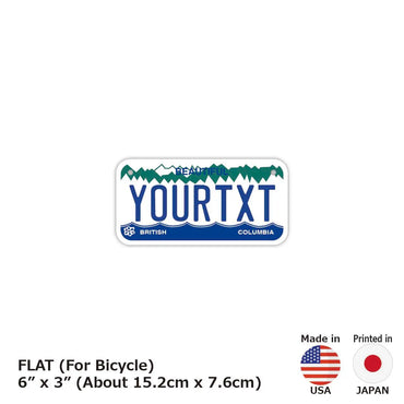 [For small bicycles] British Columbia Personalized / Original Canada License Plate