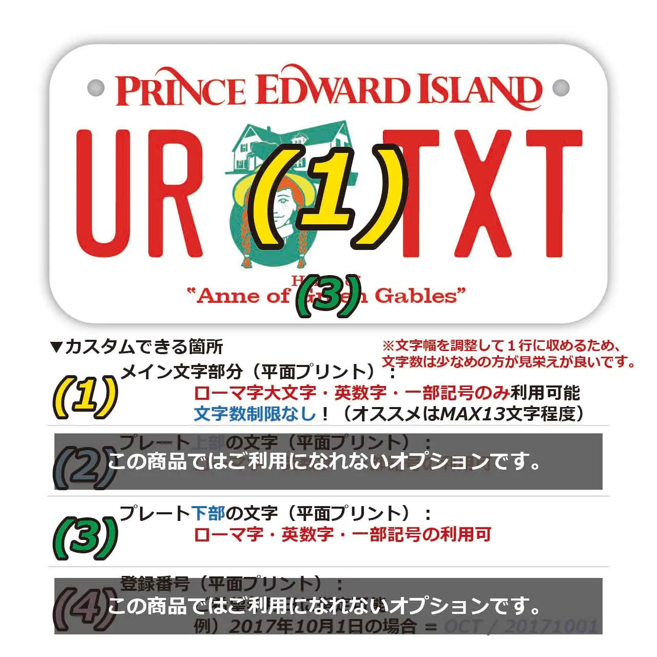 【小・自転車用】プリンスエドワードアイランド-赤毛のアン/オリジナルカナダナンバープレート PL8HERO