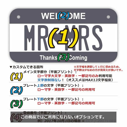 【小・自転車用】カラー・グレー/オリジナルアメリカナンバープレート PL8HERO