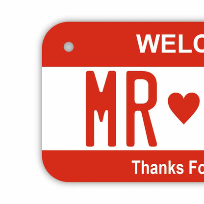 【小・自転車用】カラー・レッド/オリジナルアメリカナンバープレート PL8HERO