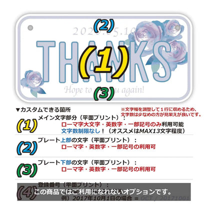 【小・自転車用】母の日・ローズ/オリジナルアメリカナンバープレート PL8HERO