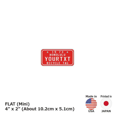 [Mini] Hawaii Bicycle Tag Red / Original American License Plate