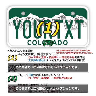 [Mini] Colorado / Original American License Plate