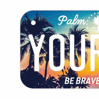 【小・自転車用】ヤシの木・サンセット/オリジナルアメリカナンバープレート PL8HERO