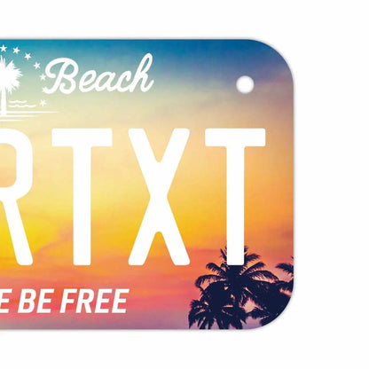 【小・自転車用】ヤシの木・サンセット/オリジナルアメリカナンバープレート PL8HERO