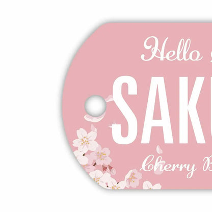 【ドッグタグ】サクラ/オリジナルアメリカナンバープレート型 キーホルダー PL8HERO