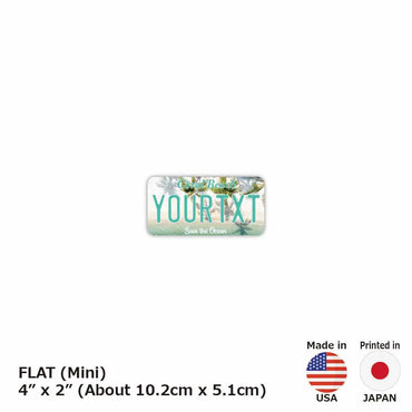 [Mini] Palm Trees / Coral Beach / Original American License Plate