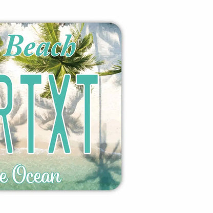 【ミラータグ】ヤシの木・コーラルビーチ/オリジナルアメリカナンバープレート型エアフレッシュナー PL8HERO