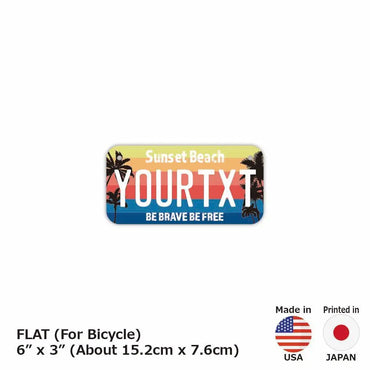 [Small / Bicycle] Palm Tree / Gradation / Original American License Plate