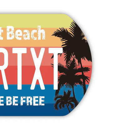 【ドッグタグ】ヤシの木・グラデーション/オリジナルアメリカナンバープレート型 キーホルダー PL8HERO