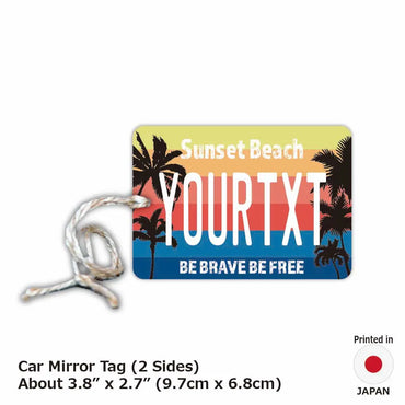 [Mirror Tag] Palm Tree / Gradation / Original American License Plate Type Air Freshener