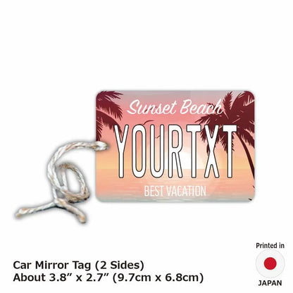 【ミラータグ】ヤシの木・オーシャンサンセット/オリジナルアメリカナンバープレート型エアフレッシュナー PL8HERO