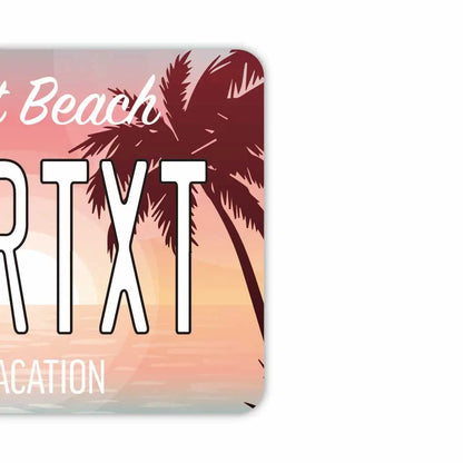 【ミラータグ】ヤシの木・オーシャンサンセット/オリジナルアメリカナンバープレート型エアフレッシュナー PL8HERO