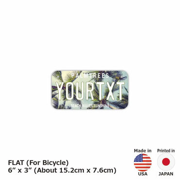 [Small / Bicycle] Palm Tree / Sky / Original American License Plate