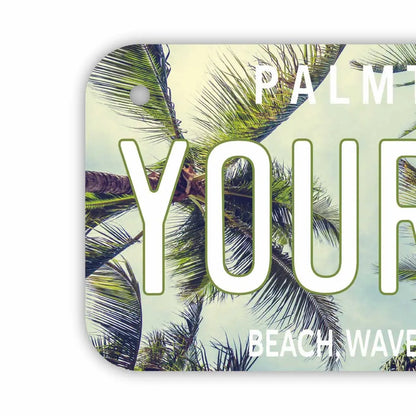 【小・自転車用】ヤシの木・スカイ/オリジナルアメリカナンバープレート PL8HERO