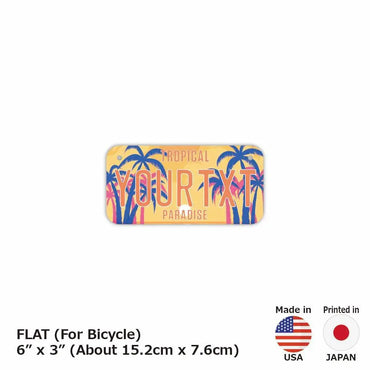 [Small / Bicycle] Palm Tree / Sunset Paradise / Original American License Plate