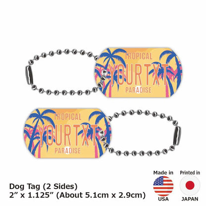【ドッグタグ】ヤシの木・サンセットパラダイス/オリジナルアメリカナンバープレート型 キーホルダー PL8HERO
