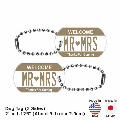 【ドッグタグ】カラー・ベージュ/オリジナルアメリカナンバープレート型 キーホルダー PL8HERO