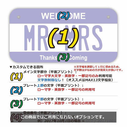 【小・自転車用】カラー・パープル/オリジナルアメリカナンバープレート PL8HERO