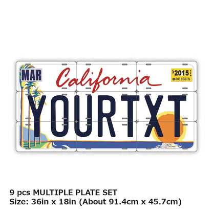 【マルチプレート】カリフォルニア・ヤシの木/オリジナルアメリカナンバープレート PL8HERO