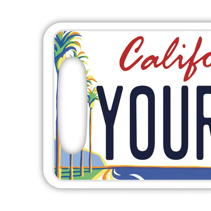 【ラゲッジタグ】カリフォルニア・ヤシの木/オリジナルアメリカナンバープレート型・おしゃれ ・紛失防止タグ PL8HERO