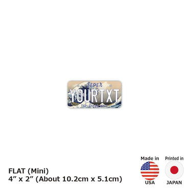 [Mini] Katsushika Hokusai, Thirty-six Views of Tomitake, Kanagawa Okinami Ura, Onami / Original American License Plate