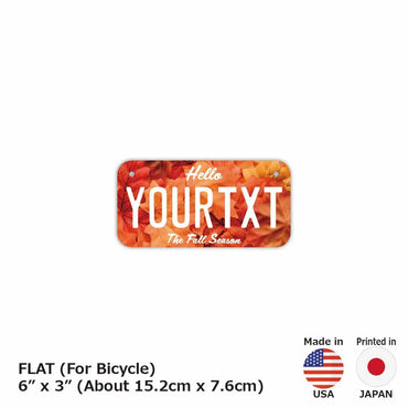 [For small / bicycle] Autumn leaves / red / original American license plate