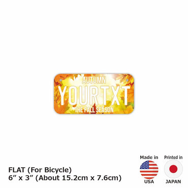 [For small bicycles] Autumn leaves / yellow / original American license plate