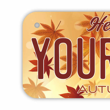 【小・自転車用】紅葉・ブラウン/オリジナルアメリカナンバープレート PL8HERO