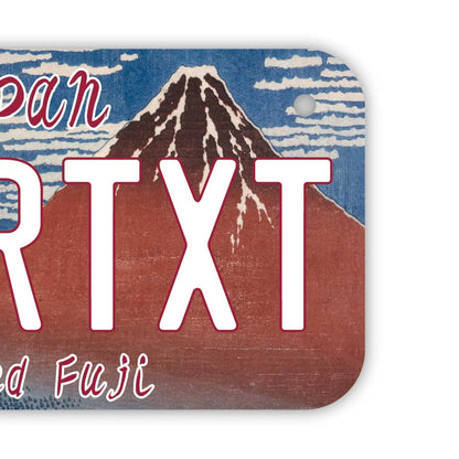 【小・自転車用】葛飾北斎・冨嶽三十六景・凱風快晴・赤富士/オリジナルアメリカナンバープレート PL8HERO