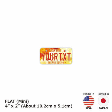 [Mini] Autumn leaves / orange / original American license plate