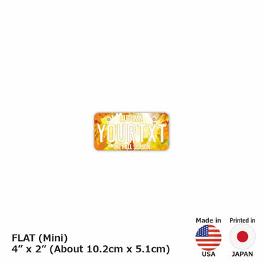 [Mini] Autumn leaves / Yellow / Original American license plate