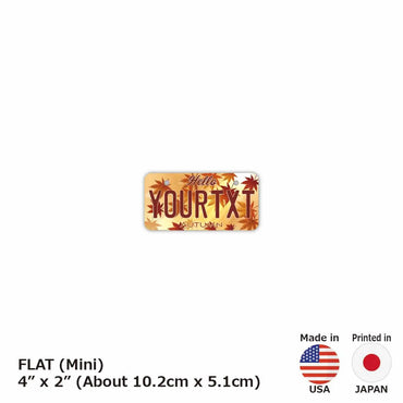 [Mini] Autumn leaves / Brown / Original American license plate