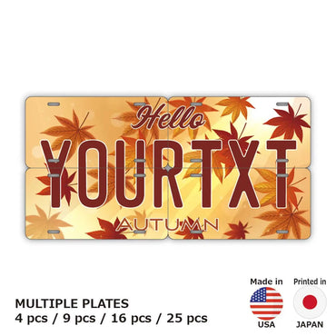 [Multi Plate] Autumn Leaves / Brown / Original American License Plate