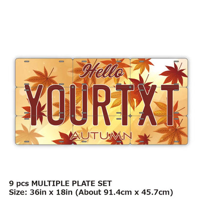 【マルチプレート】紅葉・ブラウン/オリジナルアメリカナンバープレート PL8HERO