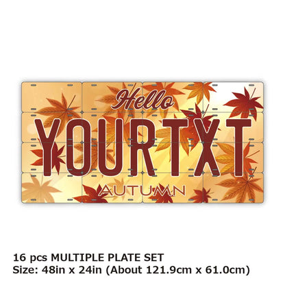 【マルチプレート】紅葉・ブラウン/オリジナルアメリカナンバープレート PL8HERO
