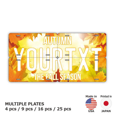 [Multi Plate] Autumn Leaves / Yellow / Original American License Plate