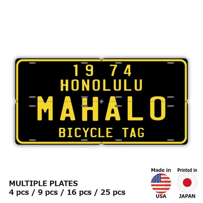 【マルチプレート】ハワイ自転車タグ・ブラック/オリジナルアメリカナンバープレート PL8HERO