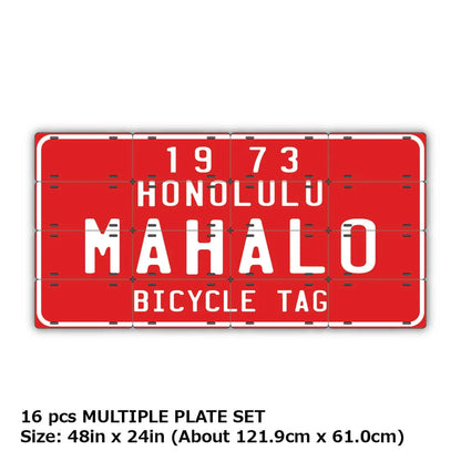 【マルチプレート】ハワイ自転車タグ・レッド/オリジナルアメリカナンバープレート PL8HERO