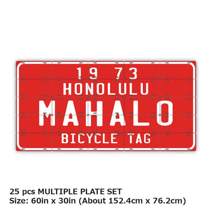 【マルチプレート】ハワイ自転車タグ・レッド/オリジナルアメリカナンバープレート PL8HERO