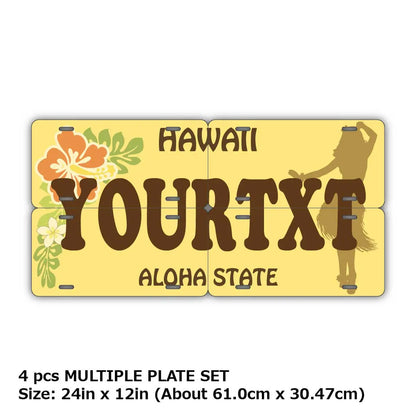【マルチプレート】ハワイ・フラガール/オリジナルアメリカナンバープレート PL8HERO