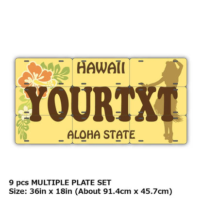 【マルチプレート】ハワイ・フラガール/オリジナルアメリカナンバープレート PL8HERO