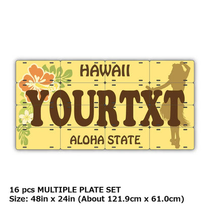 【マルチプレート】ハワイ・フラガール/オリジナルアメリカナンバープレート PL8HERO