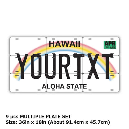 【マルチプレート】ハワイ・レインボー/オリジナルアメリカナンバープレート PL8HERO