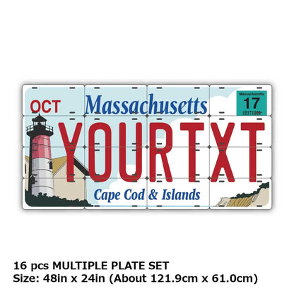 【マルチプレート】マサチューセッツ・ケープコッド/オリジナルアメリカナンバープレート PL8HERO