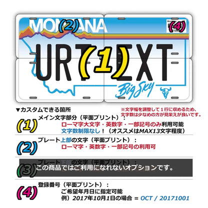 【マルチプレート】モンタナ/オリジナルアメリカナンバープレート PL8HERO